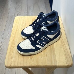 New Balance Men's Blue and Cream Sneakers